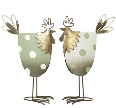 Metal Dotty Chickens L