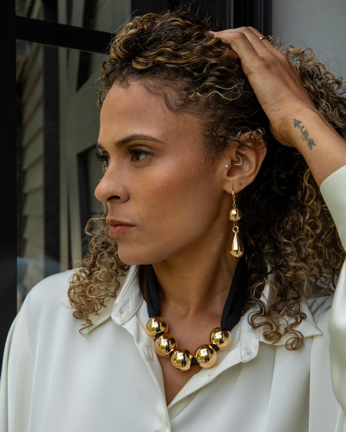 Sandhurst Tear Drop Earrings | Gold