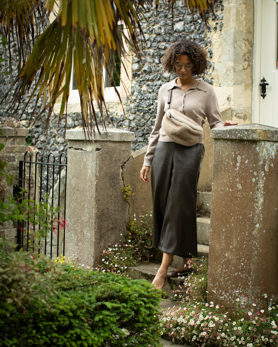 Darcy Faux Leather Trousers | Brown