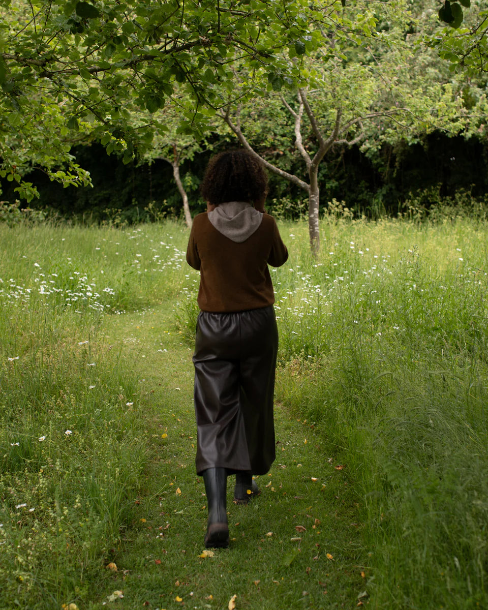 Darcy Faux Leather Trousers | Brown