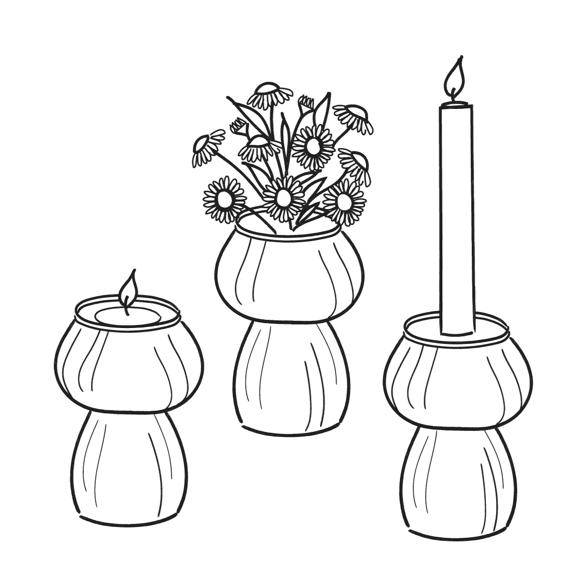 Pink Mushroom Glass Candle Holder &amp; Vase