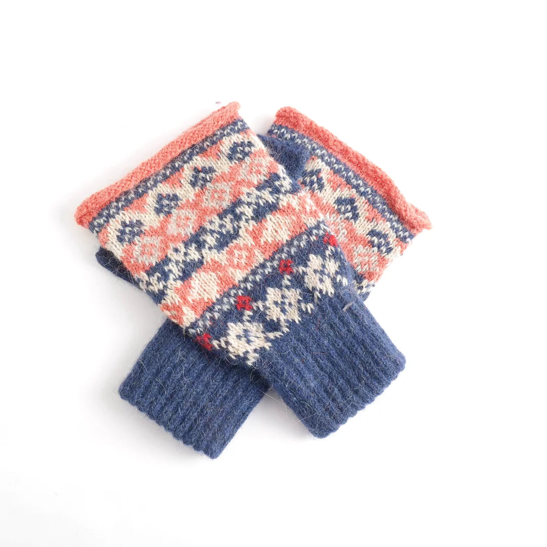 Fair Isle Pattern Gloves – Fingerless