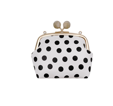 Polka dot clip bag with chain