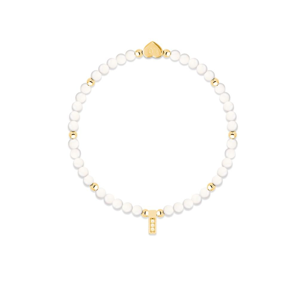 Moonstone &amp; gold beads healing crystals bracelet