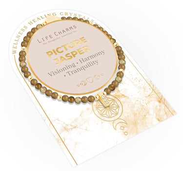 Picture Jasper & gold beads healing crystals bracelet