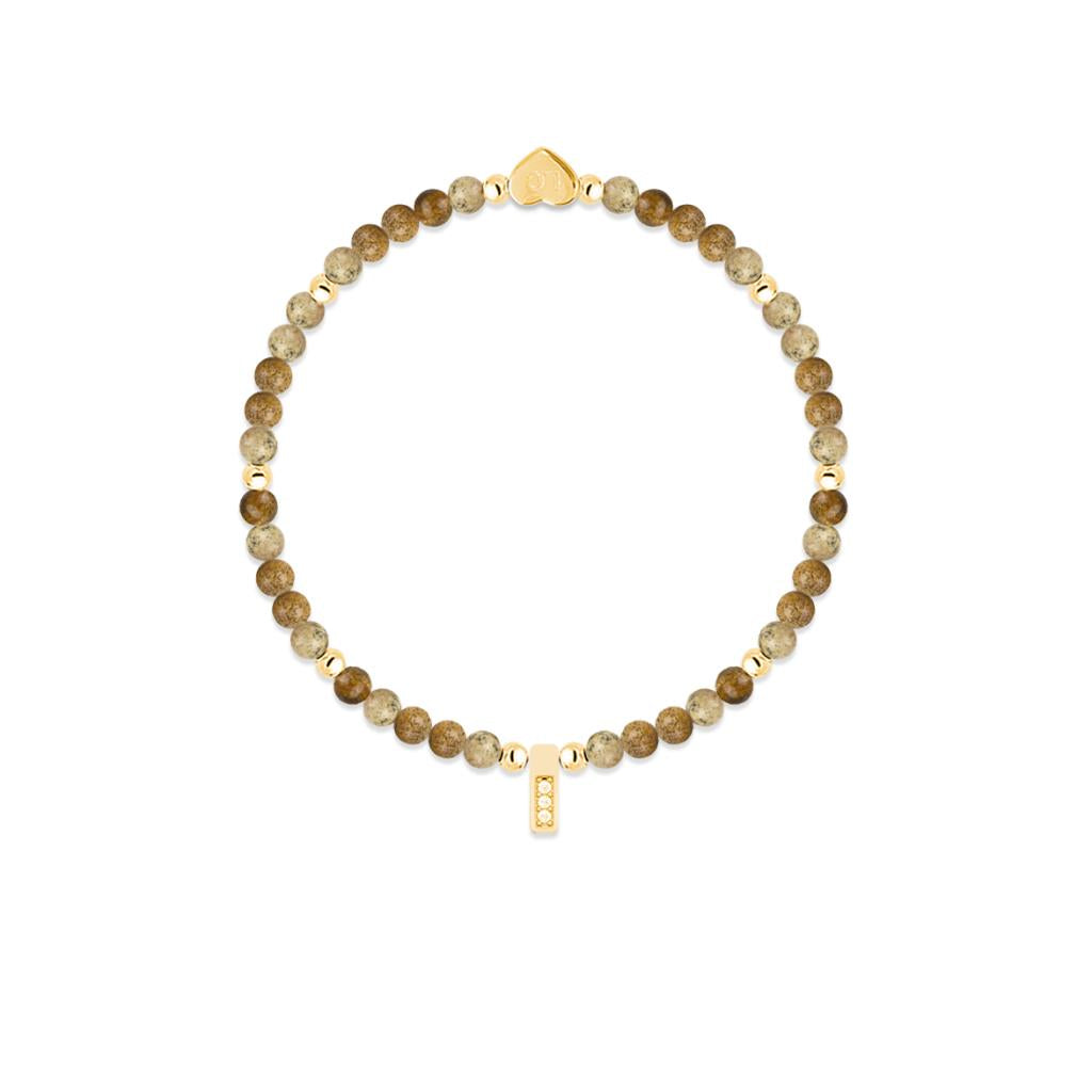 Picture Jasper &amp; gold beads healing crystals bracelet