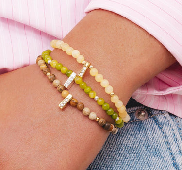 Picture Jasper & gold beads healing crystals bracelet
