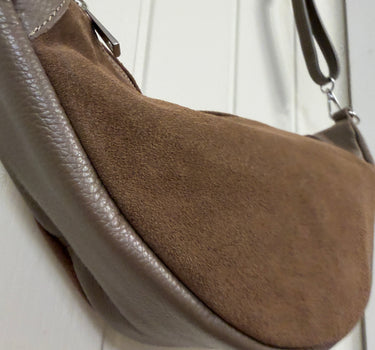 Suede Leather Round Shoulder Bag