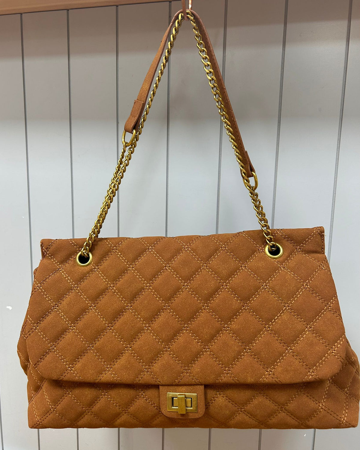 Suede quilted bag