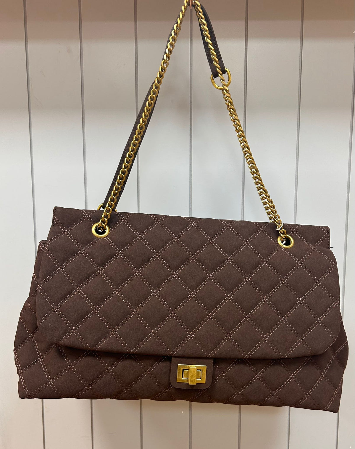 Suede quilted bag