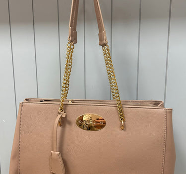 Slim tote bag with gold detail