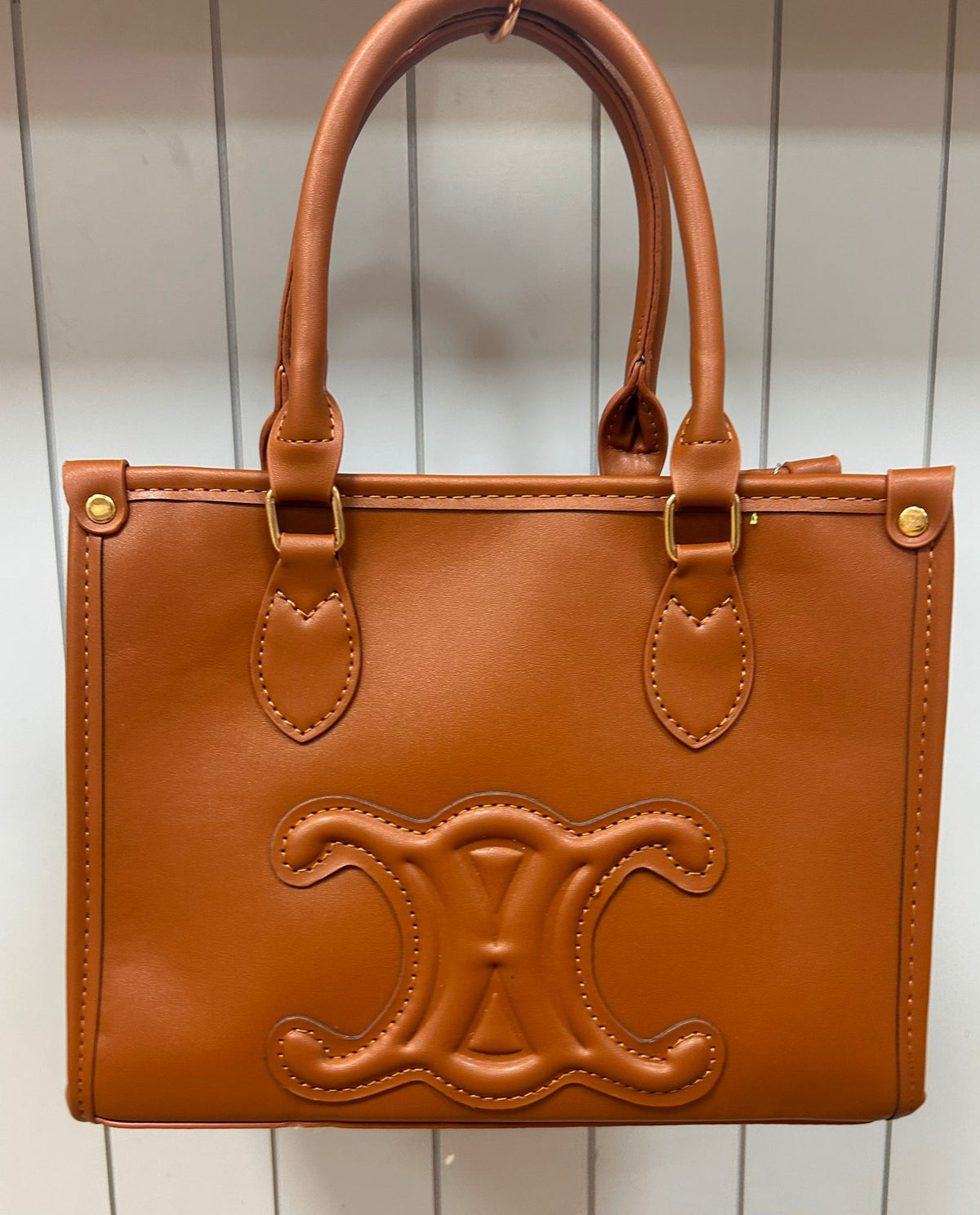 Large tan tote bag