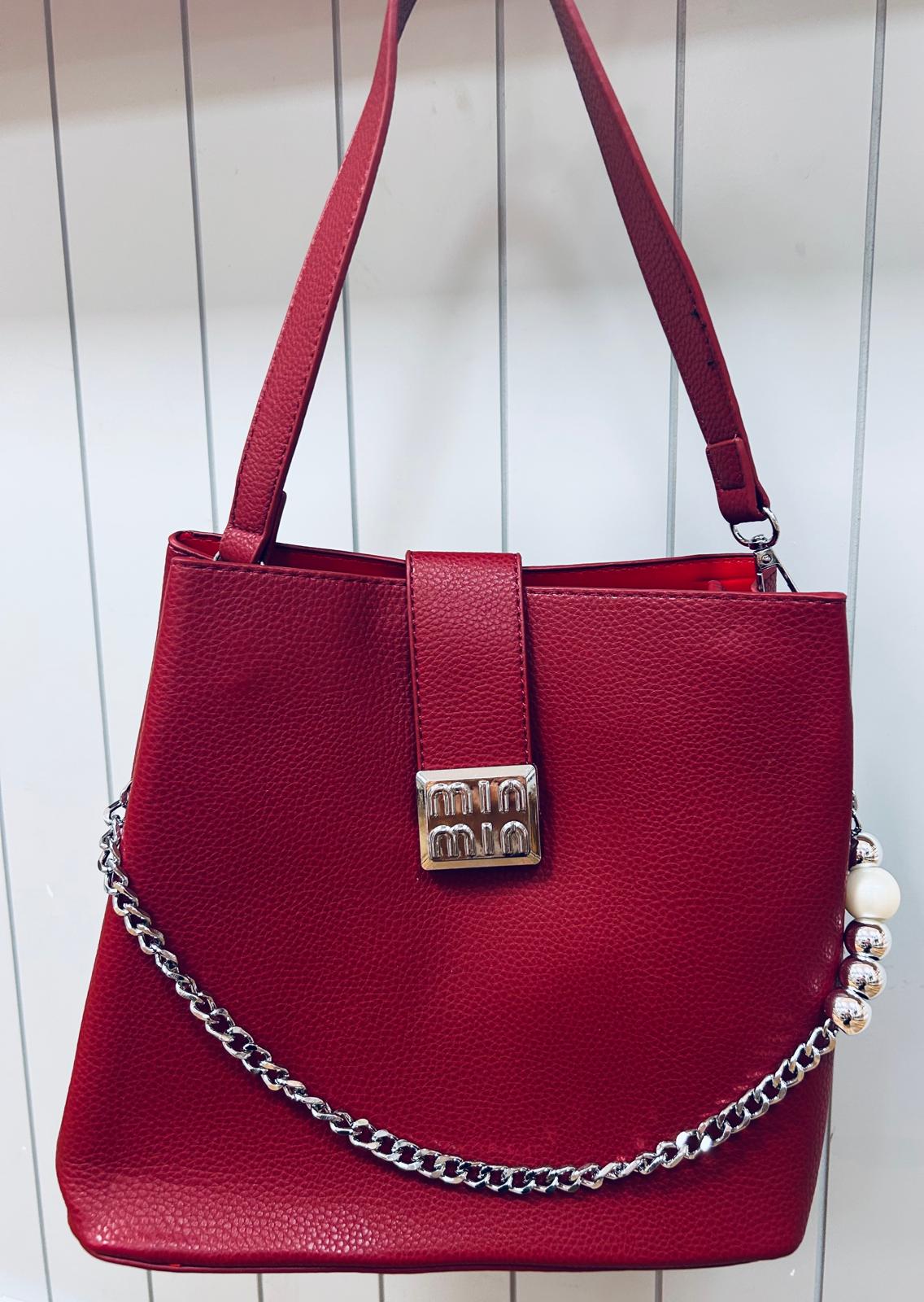 Shoulder bag with chain detailing