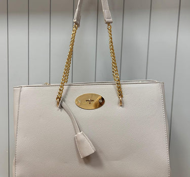 Slim tote bag with gold detail