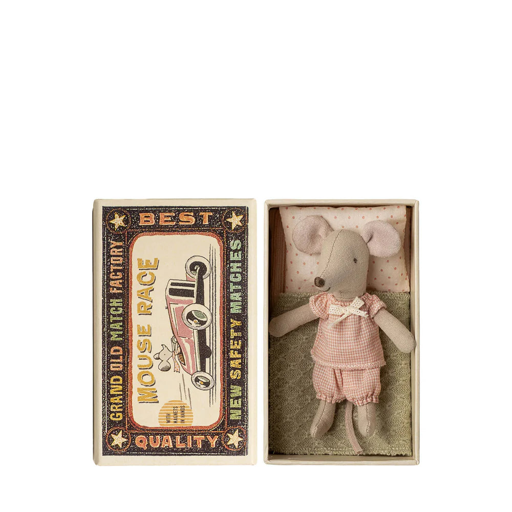 Little sister mouse in matchbox