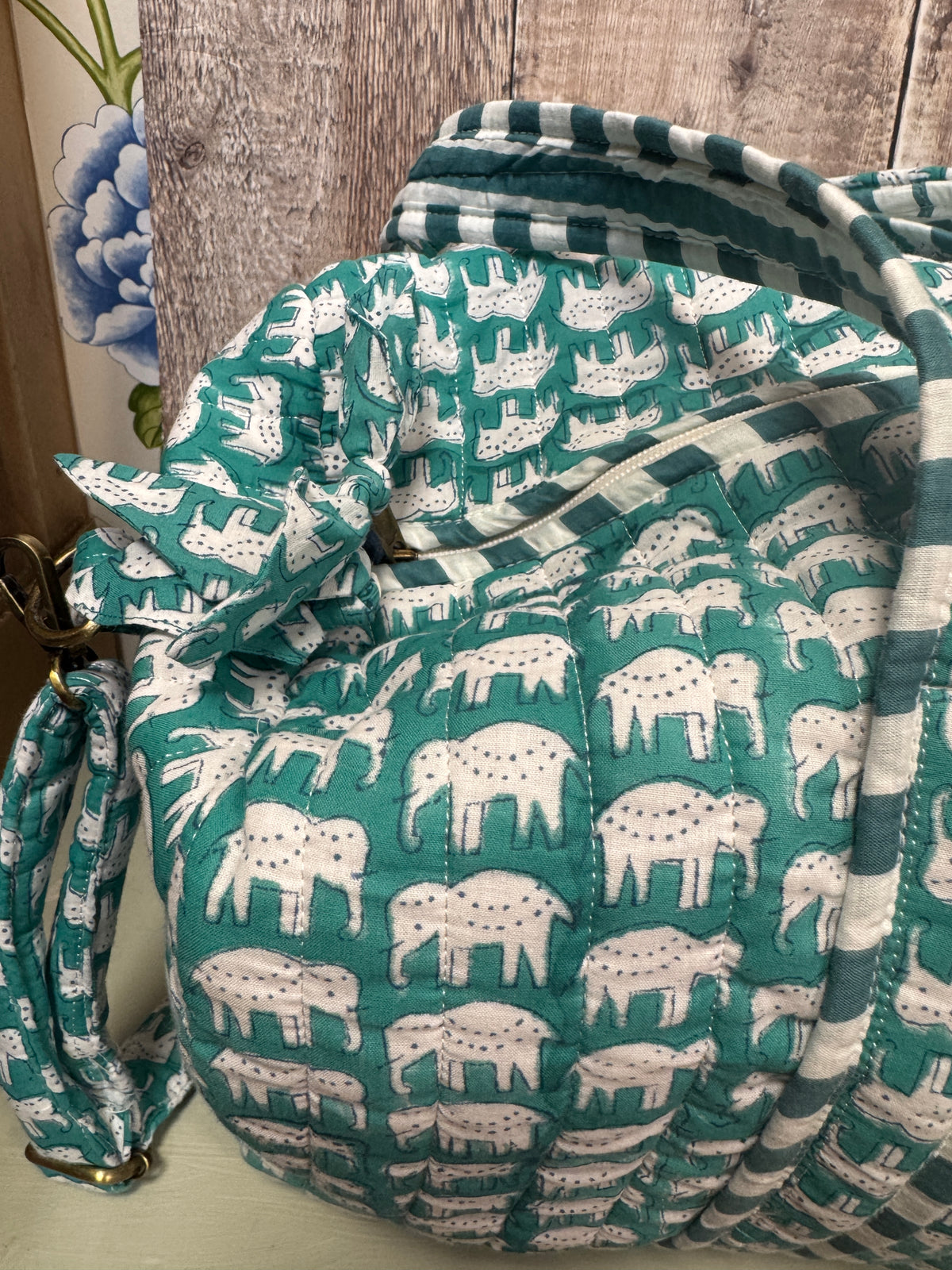 Elephant print Block Print Duffle Bag