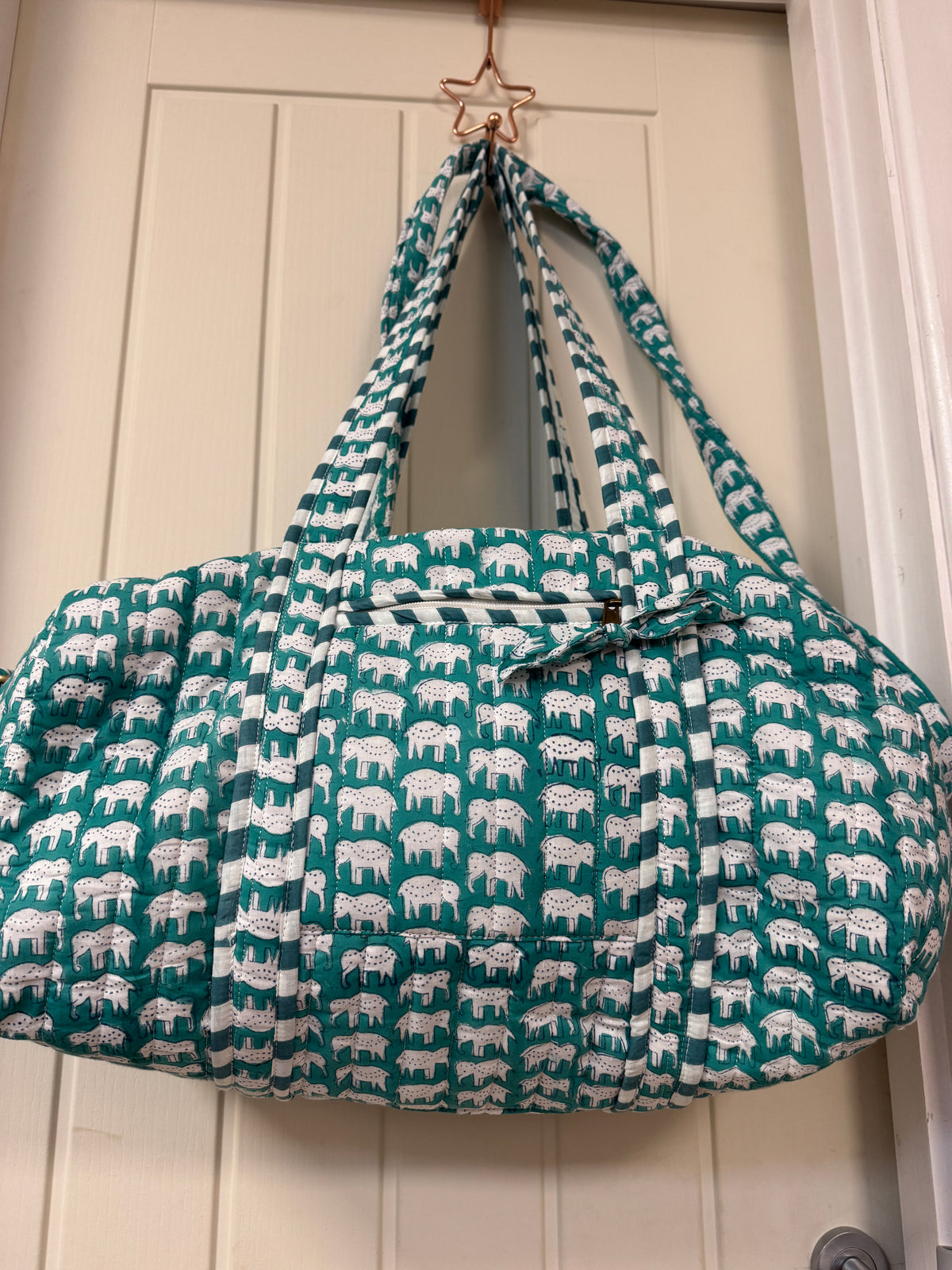 Elephant print Block Print Duffle Bag