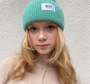 Clara Angora Beanie-Turquoise