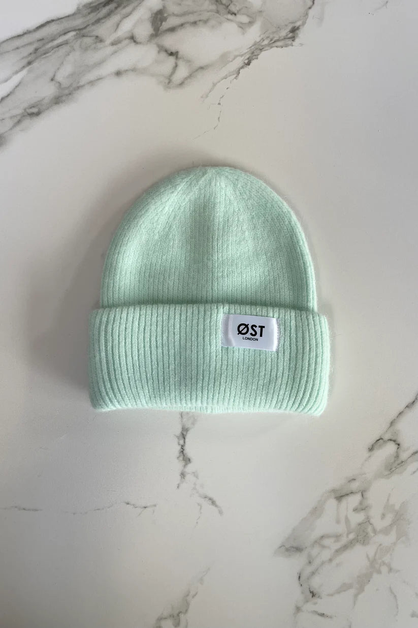 Clara Angora Beanie -Mint Green