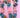 Teal, gold, coral and dusky lilac velvet ribbon chain