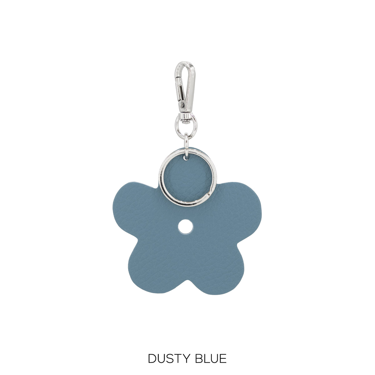 Leather Flower Keyring Plain
