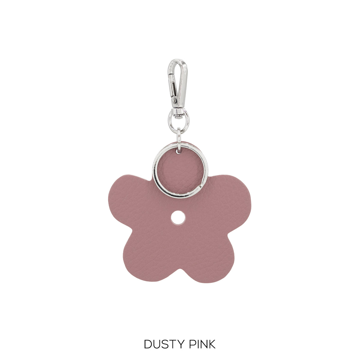 Leather Flower Keyring Plain