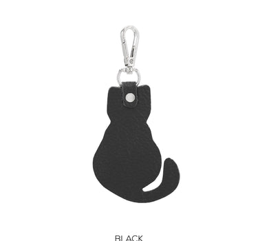 Leather Cat Keyring Plain
