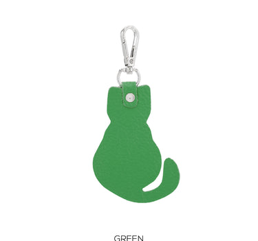 Leather Cat Keyring Plain