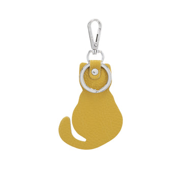 Leather Cat Keyring Plain