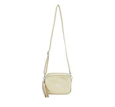 Leather Rectangle Tassel Crossbody Woven