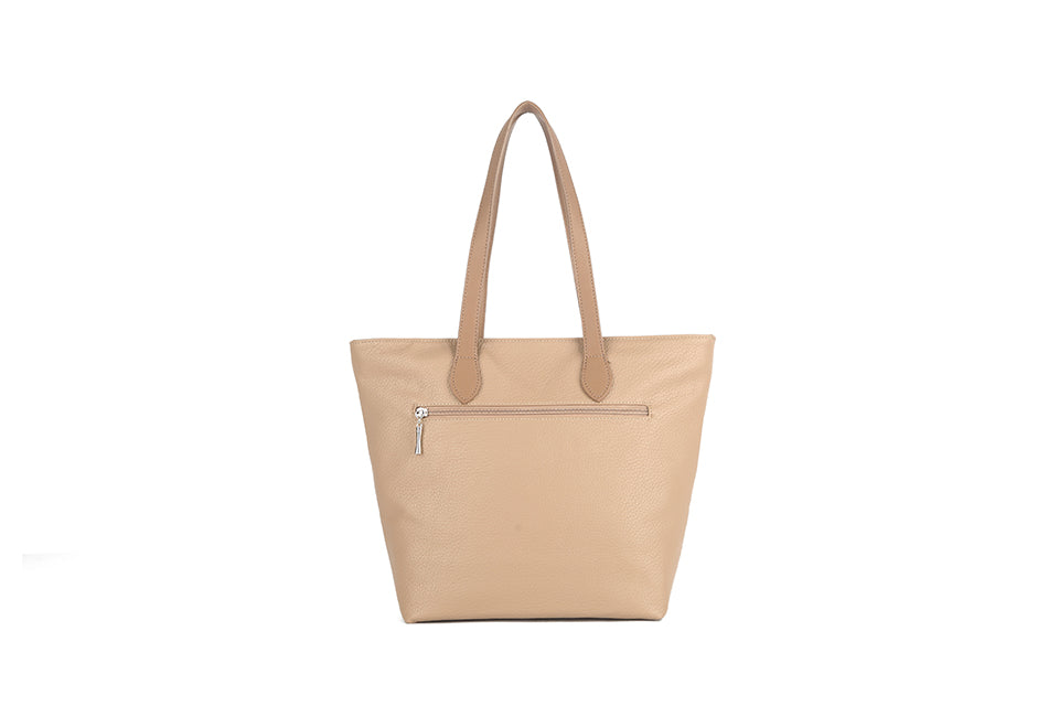 Tote shopper with tan handle