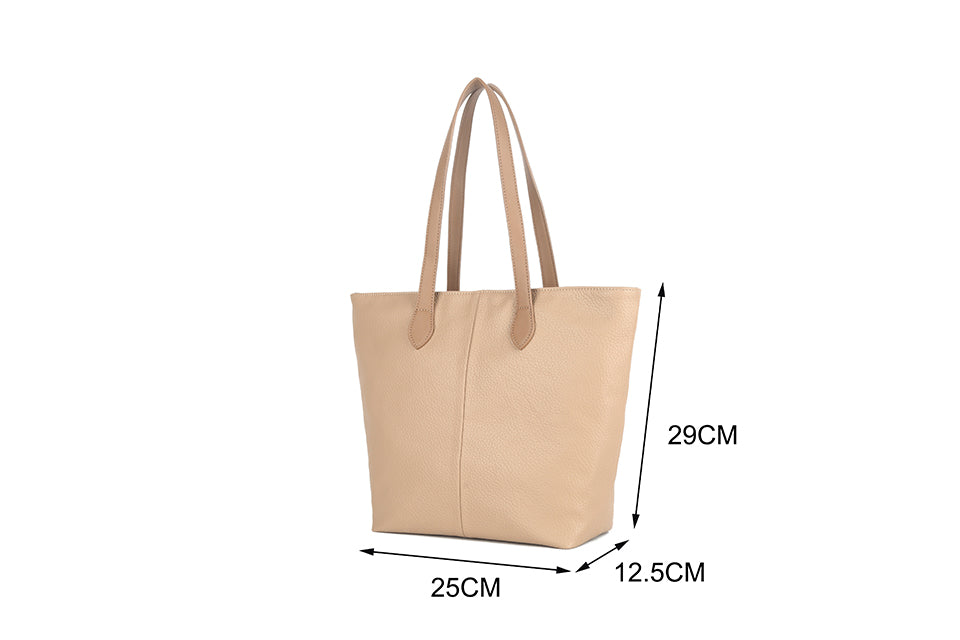 Tote shopper with tan handle