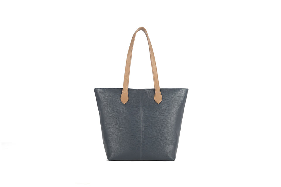 Tote shopper with tan handle