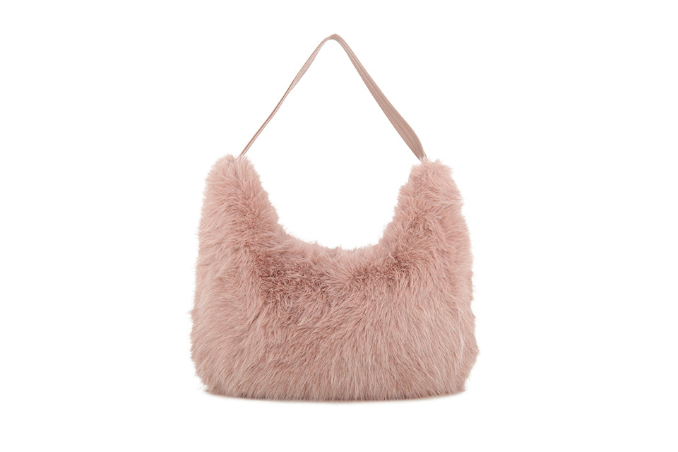 Faux fur shoulder bag