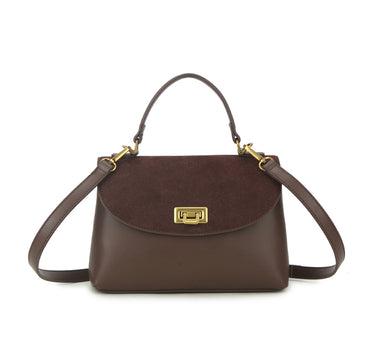Plain bag with suede detail