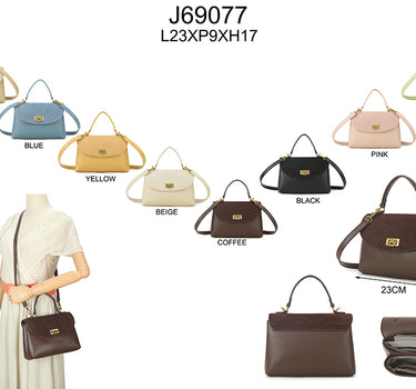 Plain bag with suede detail