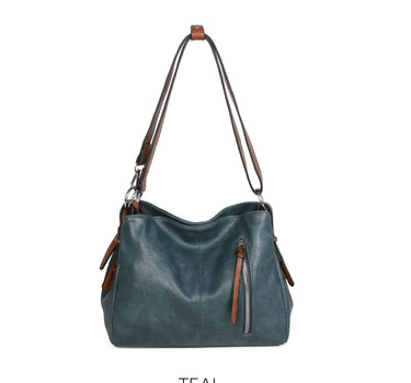 Two Compartments Handbag with Adjustable Strap