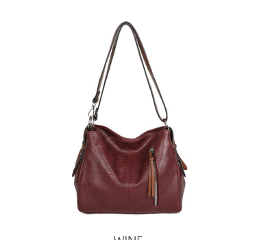 Two Compartments Handbag with Adjustable Strap