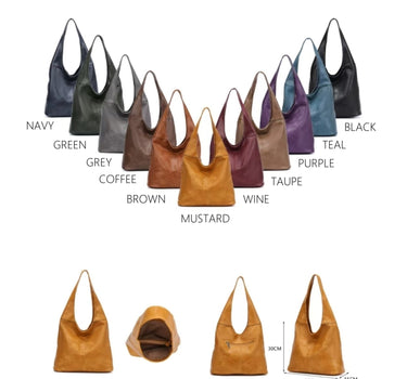 Plain Hobo Handbag in brown