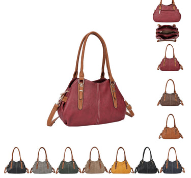 Triple Compartment Shoulder Bag