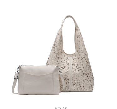 Slouchy Laser Cut Hobo Bag in Bag