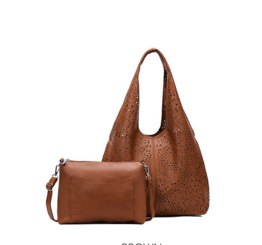 Slouchy Laser Cut Hobo Bag in Bag