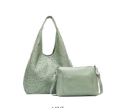 Slouchy Laser Cut Hobo Bag in Bag