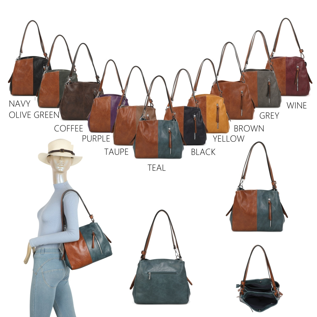 Two toned compartment bag