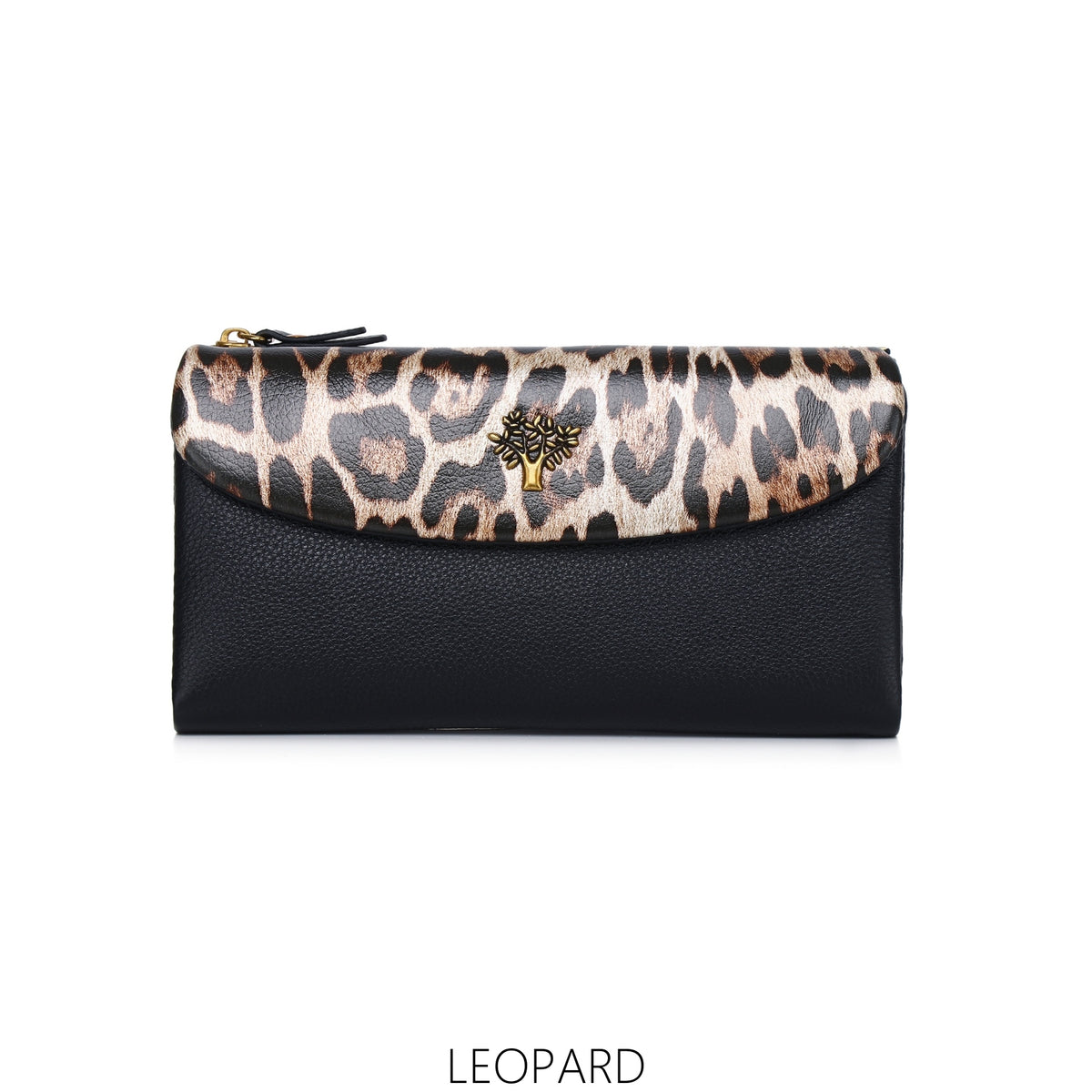 Leather Large Bifold Tree Purse