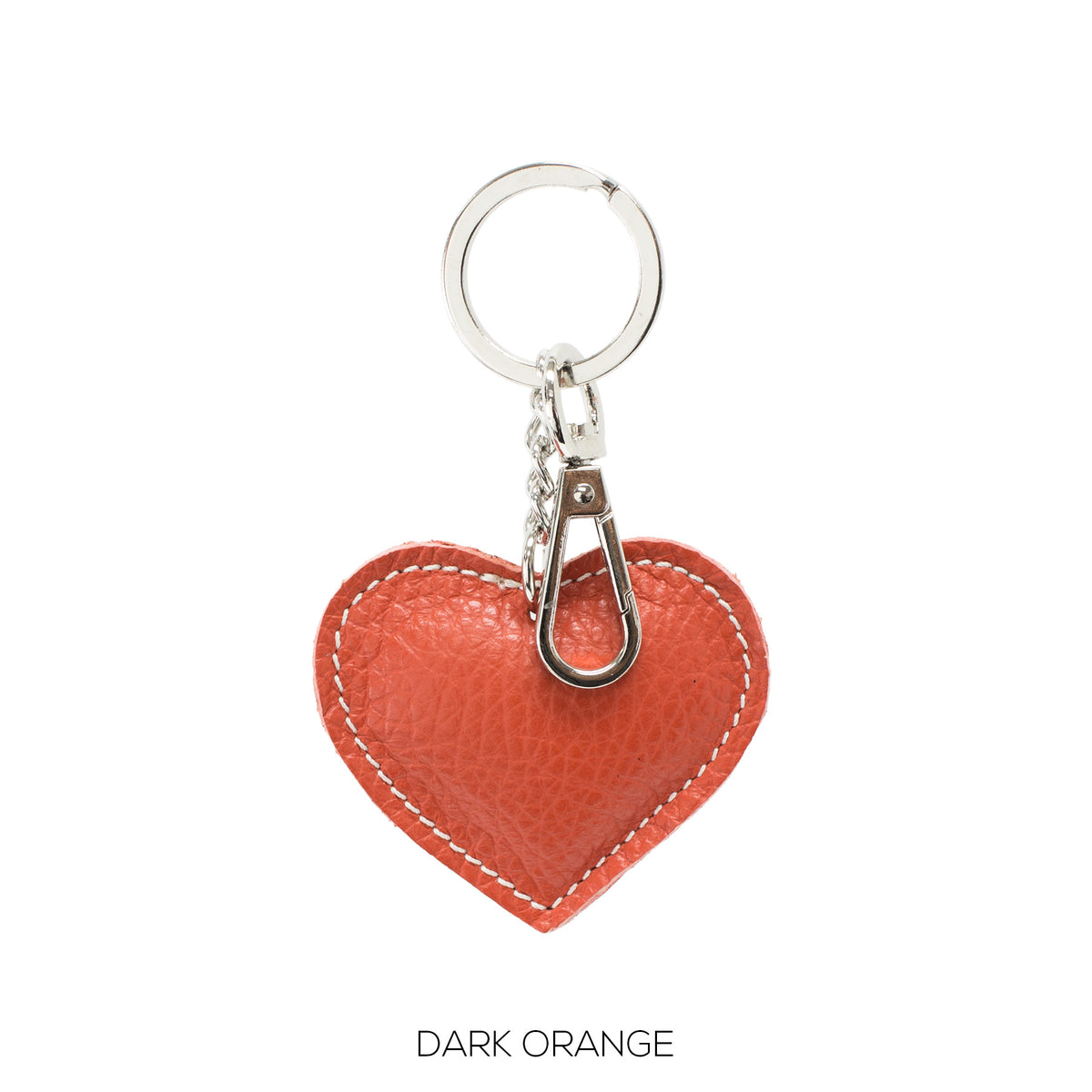 Leather Heart Keyring Plain