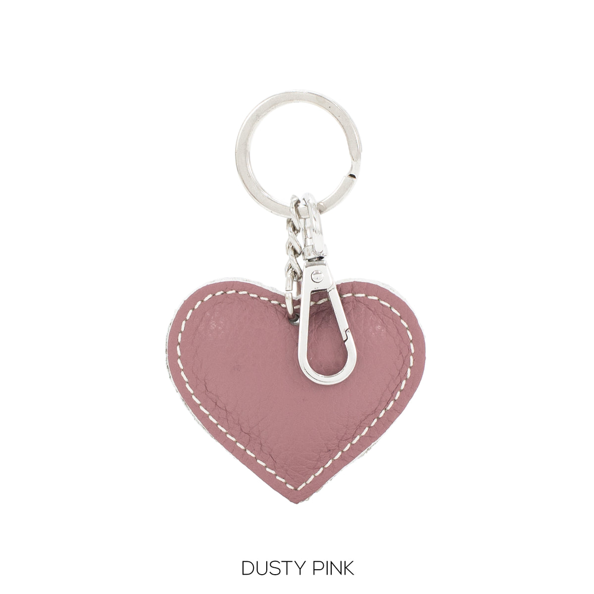 Leather Heart Keyring Plain