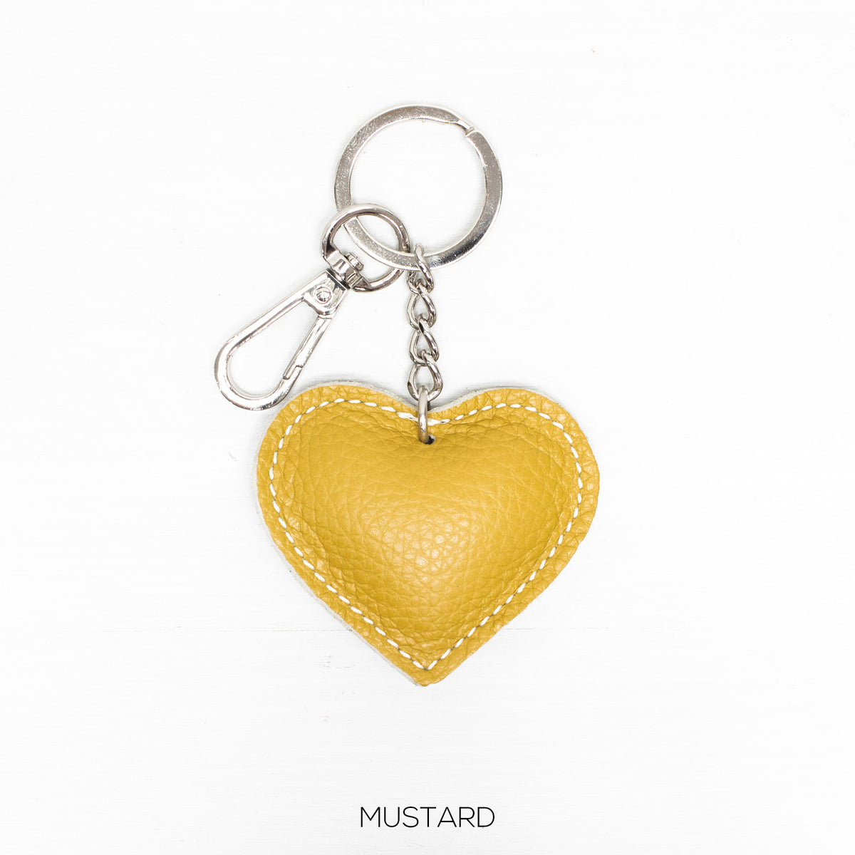 Leather Heart Keyring Plain