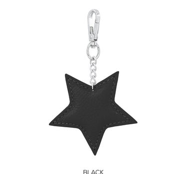 Leather star charm keyring