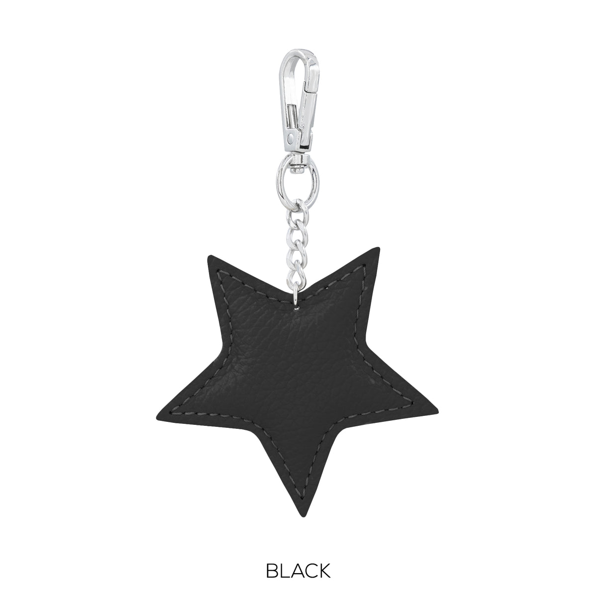 Leather star charm keyring